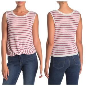 Splendid Striped Twist Hem Sleeveless Sweater Tank Top